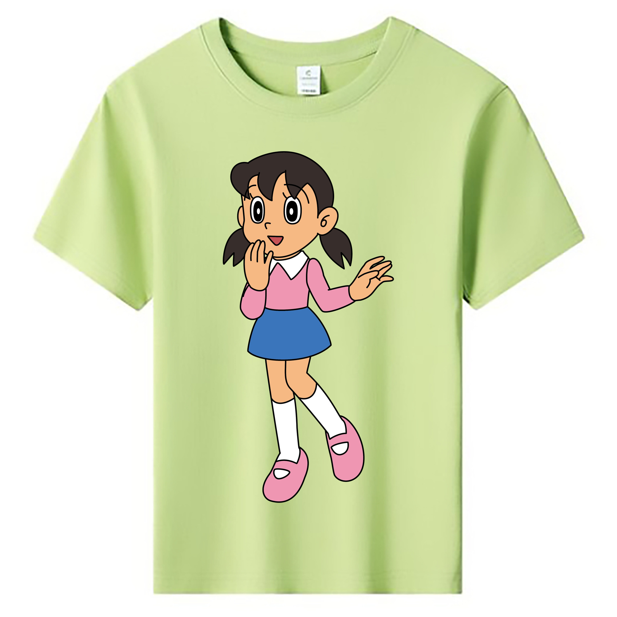 （画像用） ドラえもん みなもと しずか Doraemon Shizuka Minamoto 綿100％キッズTシャツ（フロントプリント）